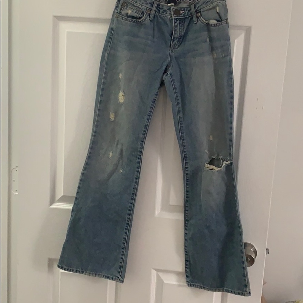 ripped flare jean